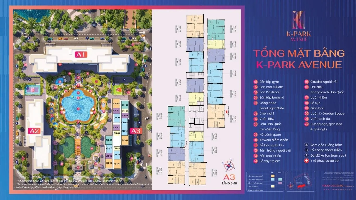 Tổng mặt bằng A3 the k park avenue Tổng mặt bằng A3 the k park avenue